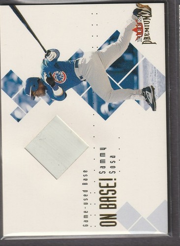 2002 Fleer Premium Sammy Sosa On Base! Game Used Base /100 Insert #27 Cubs RARE