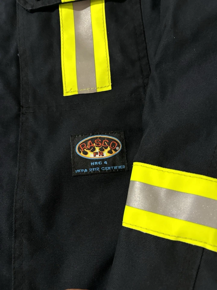 Fireman, jacket, Men's FR Flame Resistant Bomber Size S-Reg Reflective Rasco - Image 2 of 4