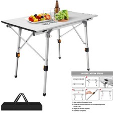 Rollup Camping Tables Picnic Table Folding Portable with Height Adjustable Legs