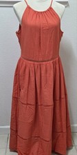 NWT Jessica Simpson Paprika/Coral Sleeveless Midi Dress Size L MSRP $109.50