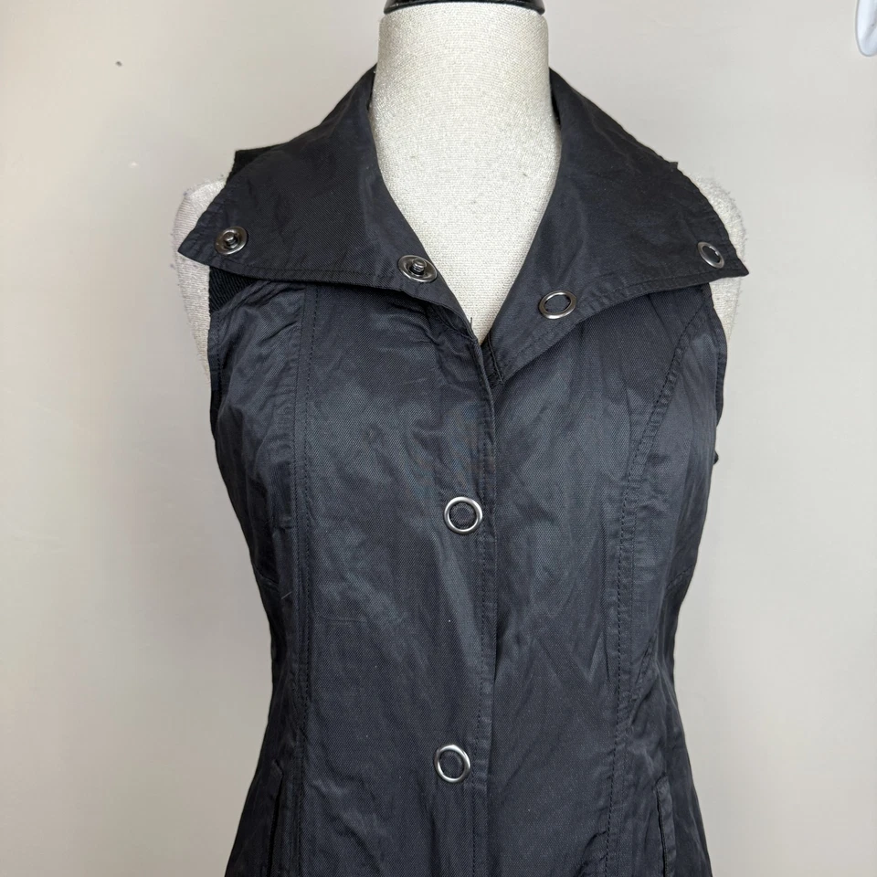 Chaleco Stella Carakasi Mujer Pequeño Botón Delantero Cuello Largo Chaqueta Sin Mangas Foto 3 de 4