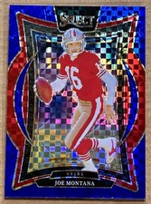 Joe Montana 2024 Select NFL Football Concourse Blue Prizm Checkerboard /249 #70