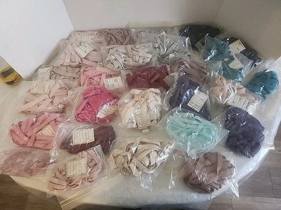 Vintage  5 yards Each Elastic Ribbon Trim Variety Colors Fir Crafting Lot Of 27