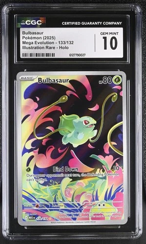 Pokemon Bulbasaur 133/132 Illustration Rare Mega Evolution - CGC 10