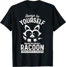 Funny Animal Gift Idea Cute Adorable Men Boys Kids Racoon T-Shirt