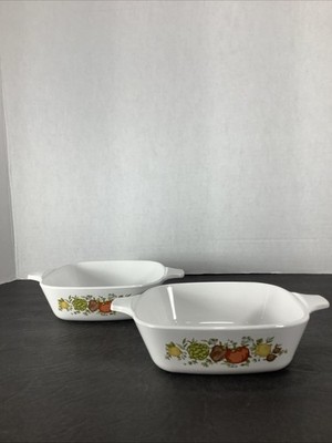 Set Of 2~Corning Ware  Spice Of Life  1 3/4 Cup Baker Dish ~#P-41-B