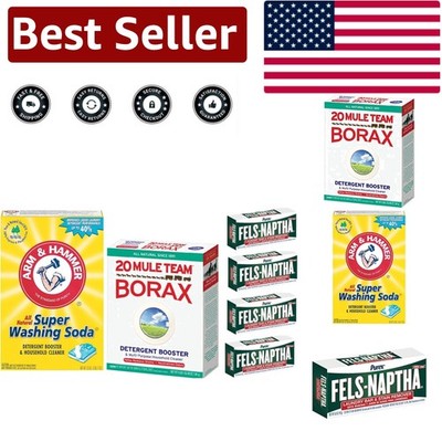 Effective Laundry Soap Kit: 4 Fels Naptha & Natural Washing Soda for Families