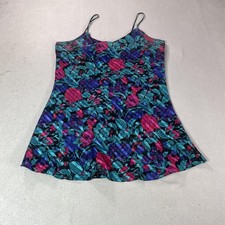 Vintage Floral Slip Dress Womens Medium Fairy Whimsi Spaghetti Strap Mini Top