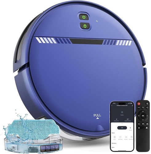Robot Vacuum and Mop Combo, WiFi/App/Voice, Robotic Vacuum Cleaner with Sched...