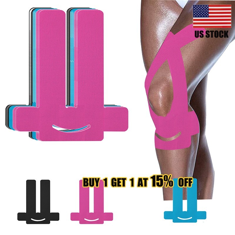 24pcs Precut Kinesiology Tape for Knee 4 Colors Elastic Breathable Athletic Tape