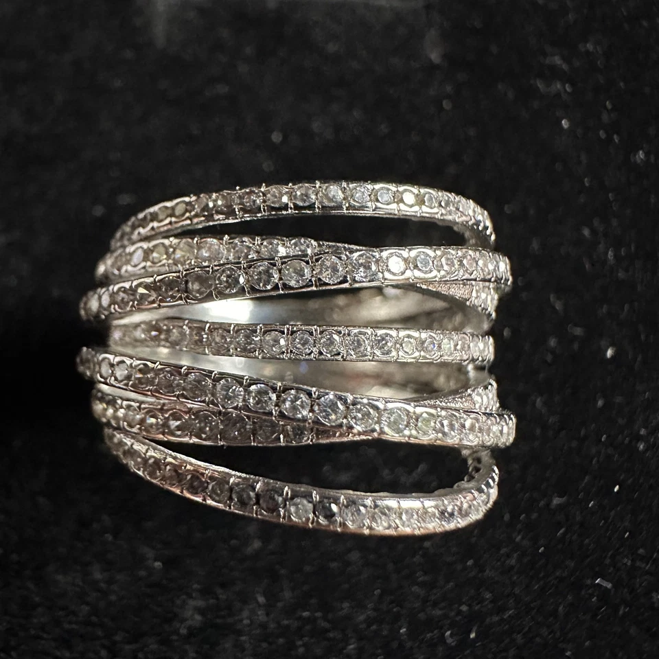 Anillo David Yurman Diamante Plata de Ley Cable Retorcido Talla 8 Foto 3 de 4