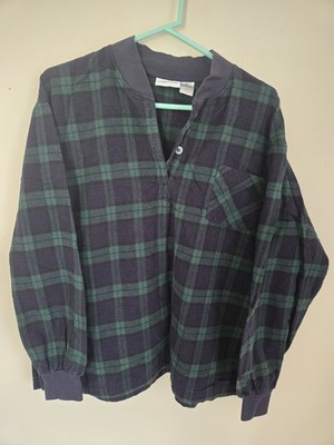 Vermont Country Store 2 Button Long Sleeve Flannel Shirt Size XL FREE SHIPPING