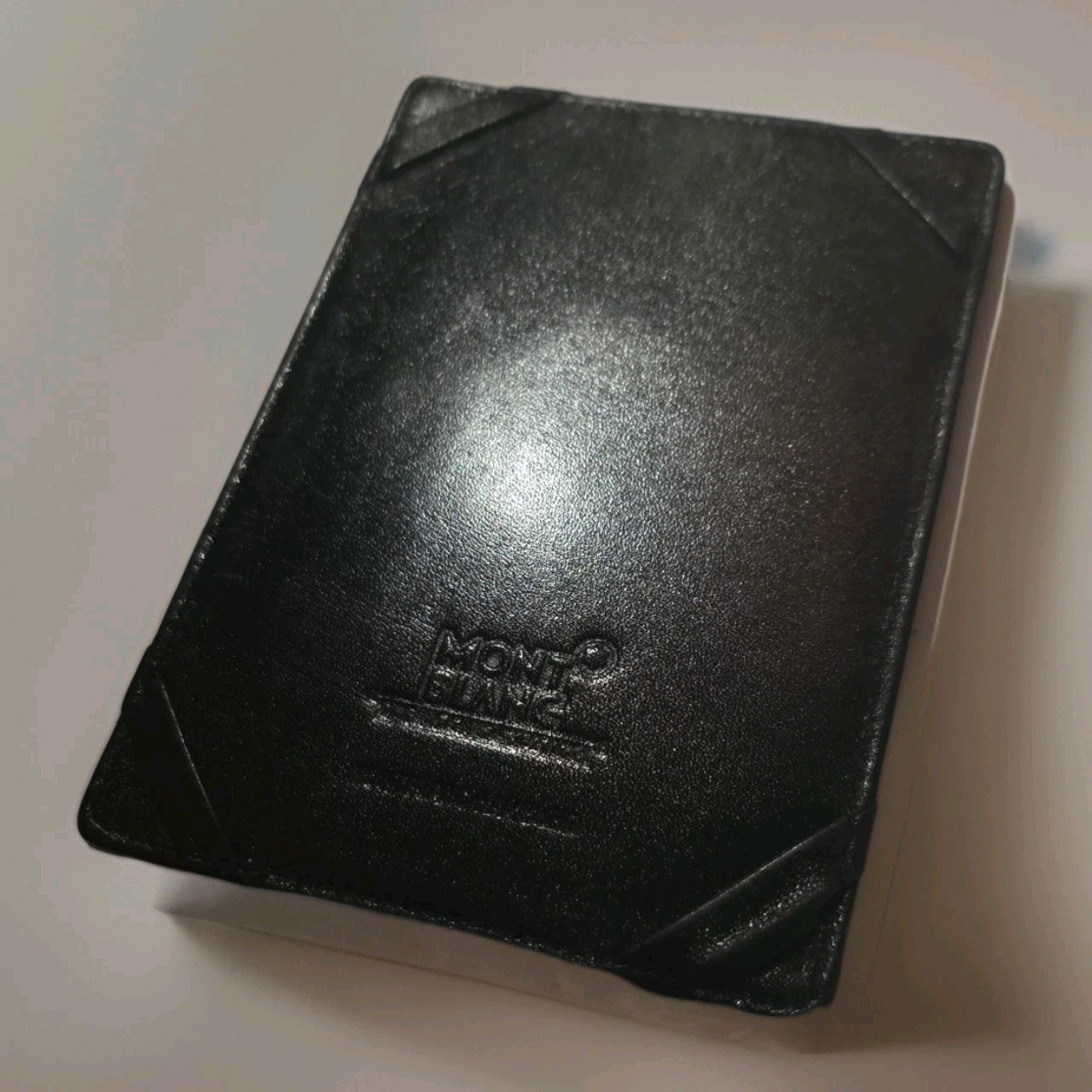 Montblanc Black Leather Card Holder Wallet Made in Italy Luxury Designer