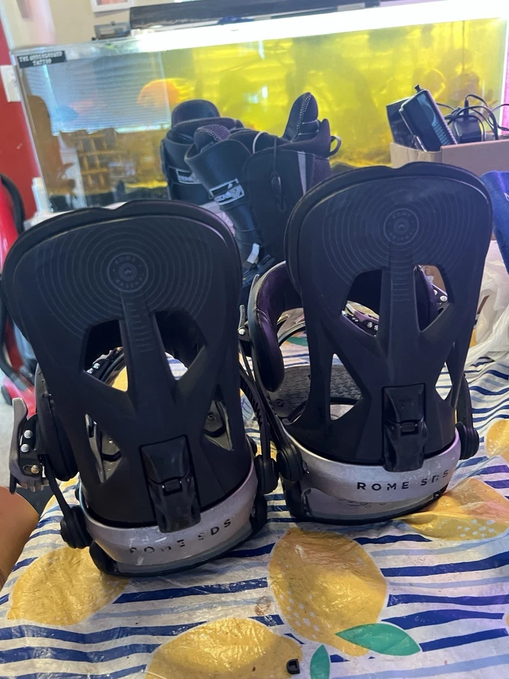Fijaciones de snowboard Rome SDS talla mediana/grande negro/gris plateado ¡Raras!! Foto 3 de 4