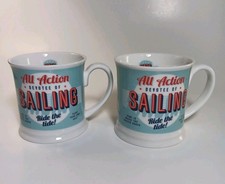 All Action Devotee of Sailing Ride The Tide Mugs Coffee Cups Red White Blue H&&H