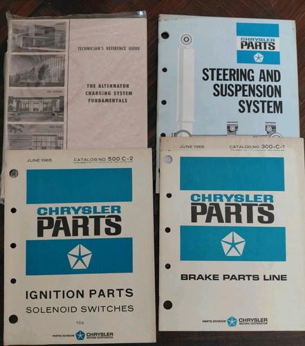 Original 1964 & 1965 Catalogs For Chrysler Parts, Tech. Reference Guide Lot Of4