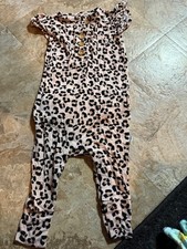 Rare Posh Peanut Pink Leopard Bamboo Ashley Jumper Ruffle 12-18 Months
