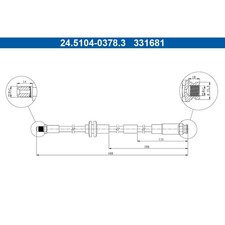 1x ORIGINAL® Ate Bremsschlauch Vorne für Abarth 500 / 595 / 695 500C / 595C