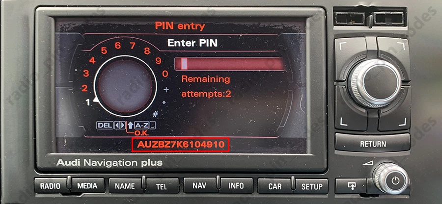 AUDI RADIO UNLOCK PIN CODE DECODE AUZ1Z1 AUZ1Z2 AUZ1Z3 AUZ1Z4 AUZ2Z2 AUZ2Z3 RNS - Immagine 4 di 4