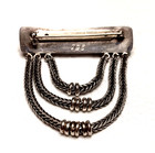 Rare Antique 925 Sterling Silver Bar Onyx Tube Cabochon Brooch Pin - Gorgeous! — photo 6