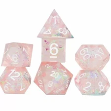 Sirius Dice Sharp Pink Fairy Style Dice 7-Piece Set