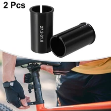 2 Pcs 27.2mm to 31.8mm Bicycle Seat Post Tube Adapter Reducing Sleeve Black