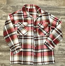 Women  s Flannel Shirt Button Up Red Gold Black Plaid Medium