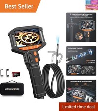 Two-Way Articulating Borescope Camera with Light: Industrial Endoscope Inspec...