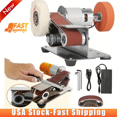 Mini Electric Belt Sander DIY Polishing Grinding Machine Cutter Edges Sharpener