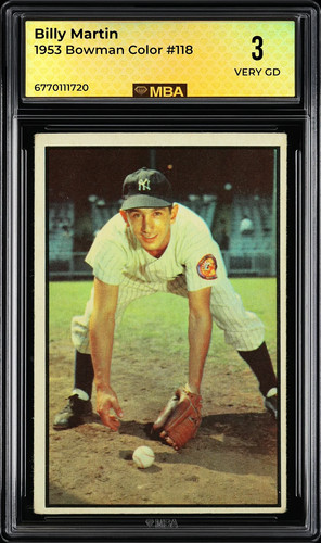 Billy Martin #118 1953 Bowman Color card