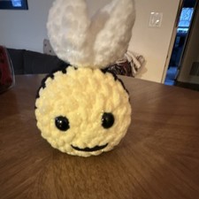 Handmade Yellow Black White Bee Stuffed Animal Plush Toy Small 6-14 in