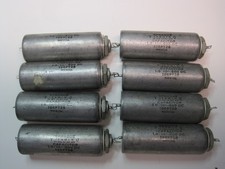 Sprague Vitamin "Q" 1 mfd x 600 volt 196p Capacitors, Lot of Eight
