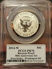 2014 W 50C REVERSE PROOF SILVER KENNEDY HALF DOLLAR PCGS PR70 FS Washington DC