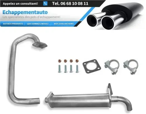 Échappement VW Transporter T3 1.6 TD avec tube de liaison en acier aluminisé durable