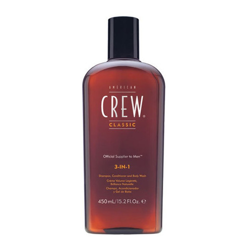 AMERICAN CREW - CLASSIC - 3 IN 1 (450ml) Shampoo + Balsamo + Bagnoschiuma - Foto 1 di 1