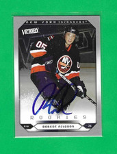 ROBERT NILSSON 2005-06 UD VICTORY NEW YORK ISLANDERS ROOKIE AUTOGRAPH CARD. rookie card picture