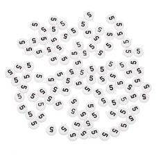100 Pcs 4x7mm Round White Acrylic Number 5 Beads Number Spacer Beads