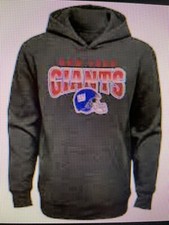 New York Giants NFL Boys Charcoal Fleece Hoodie Size XXS 4/5 - NWT
