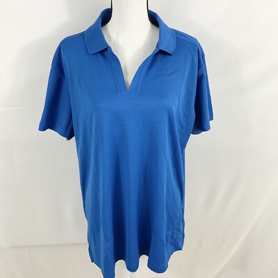 Devon & Jones Women Short Sleeve Performance Polo Shirt 3XL Blue UV Protection
