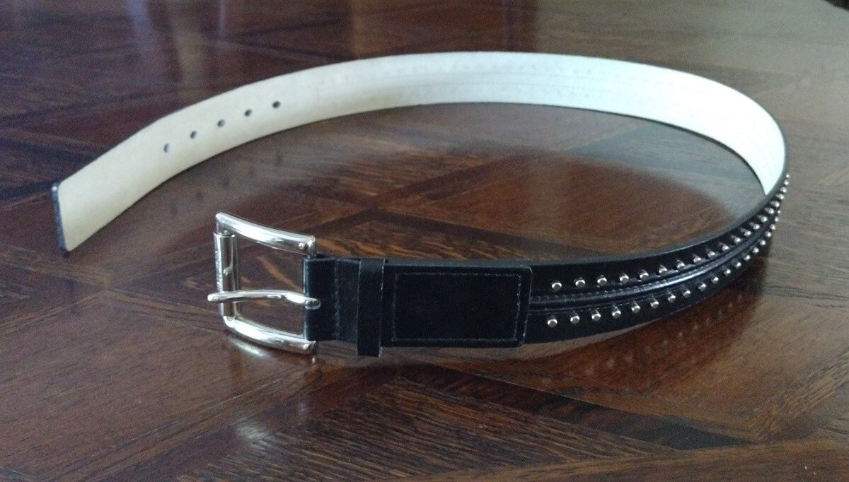 MICHAEL KORS Black Genuine Leather Belt with Silver Stud-like Accents Size L Michael Kors Belt - Etsy main image 4