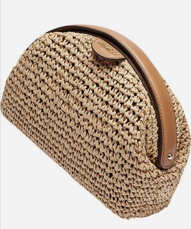 Mimco 💜💜💜 $269 Bloom Clutch Straw Evening Handbag + Dust Bag - image 4 of 4