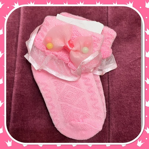 Süße Rüschen Socken Kohl Patch Kinder kompatibel für Dinkum Mary Jane dunkelrosa
