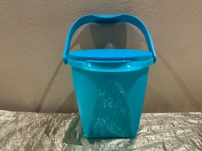 New UNIQUE Beautiful Round Tupperware Bucket/Container 5L Peacock Shades Color