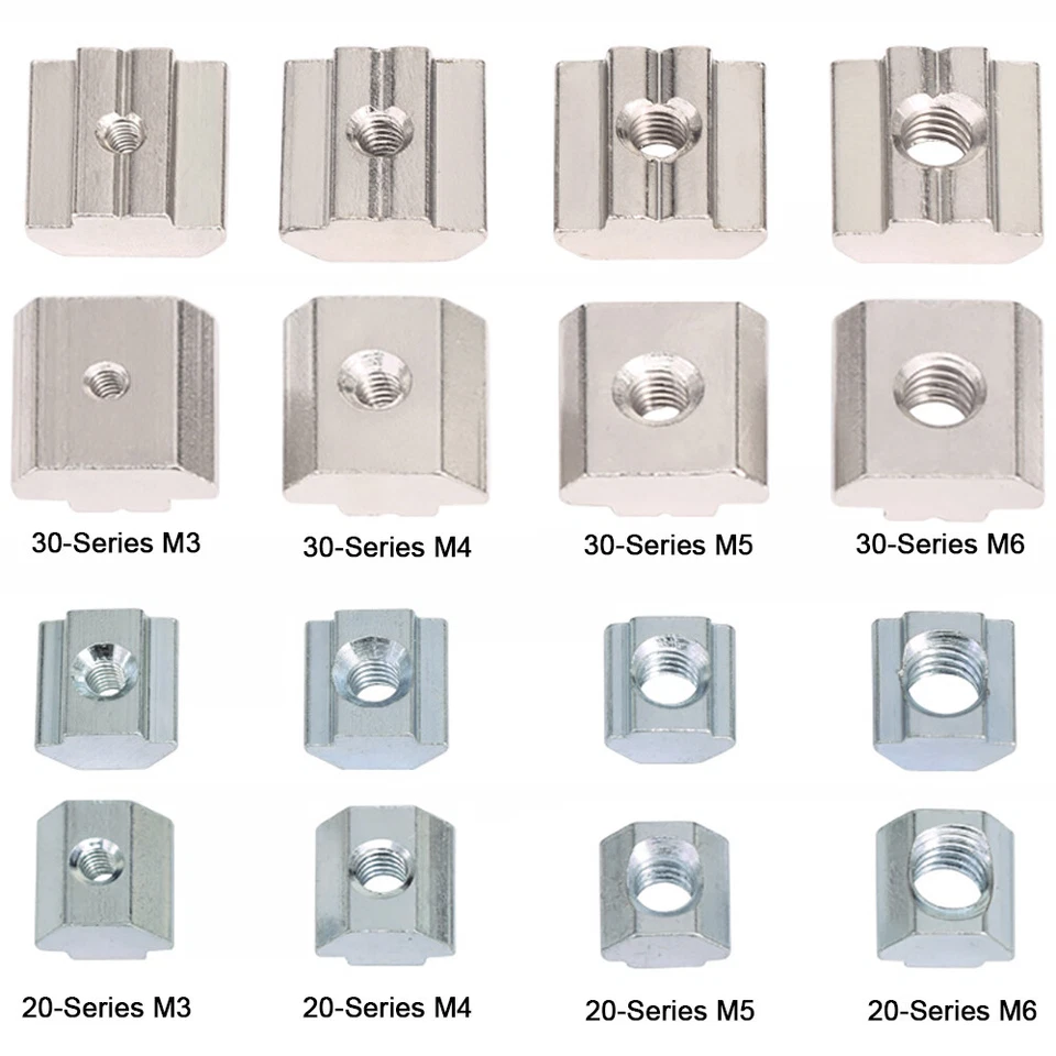 5 Stk. T-Mutter Gewinde M3 M4 M5 M6 Robust Schiebemutter 20/30 Serie Aluminium - Bild 2 von 4
