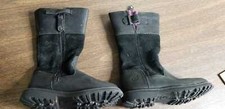 Timberland 5980R Maplebroom Girls Black suede Leather Boot Zip size 9.5 Youth