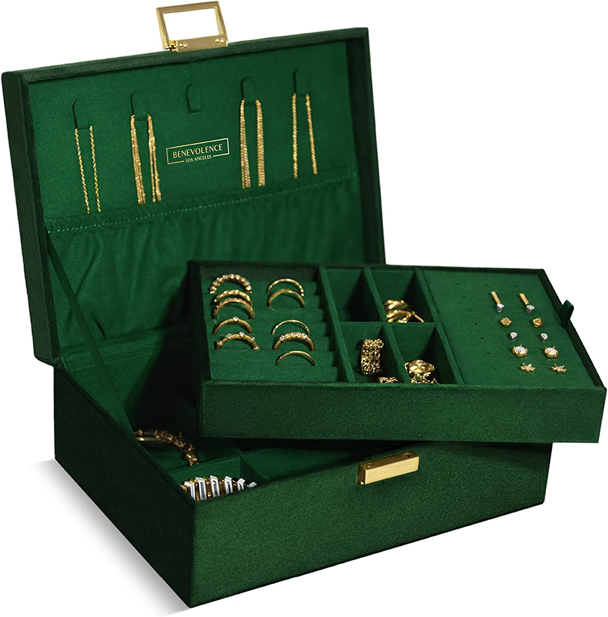 Large Jewelry Storage Box, Velvet Jewelry Boxes for Women