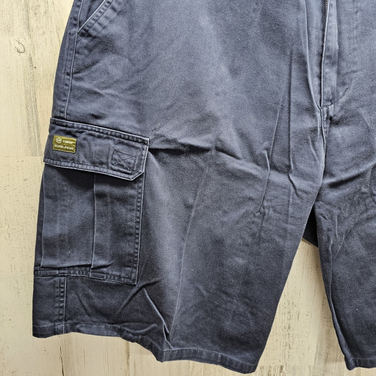 Silverpoint Black Cargo SP Pocket Shorts 100% Cotton RN 95919 SZ
