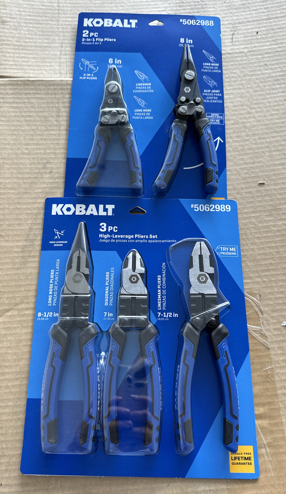 KOBALT 2 Pc 2in1 Flip Pliers & 3 Pc HighLeverage Pliers Sets eBay