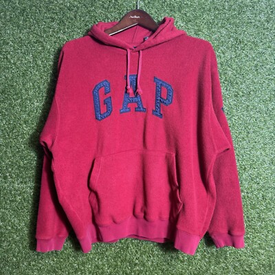 Vintage GAP Hoodie Mens Small Sellout Oversized Red Pullover Sweater