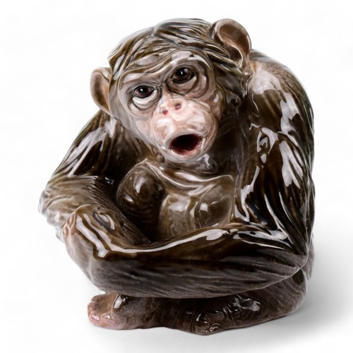 Terracotta Monkey Chimpanzee Italian Figurine Sculpture
